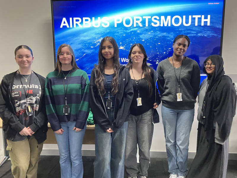 Our A Level students seen at Airbus in Hilsea.