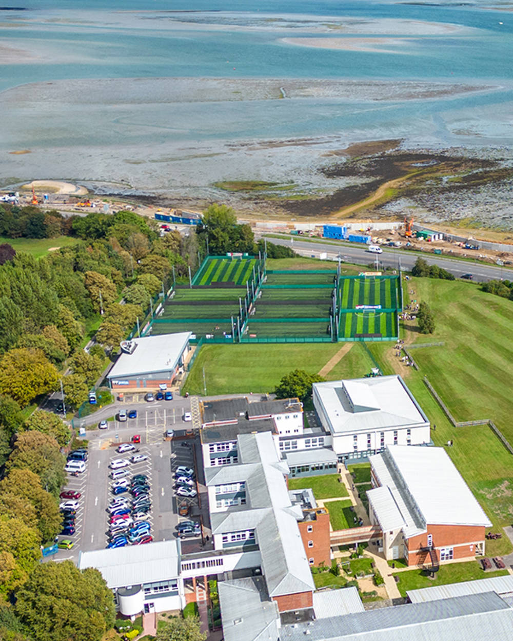 A birds eye view of City of Portsmouth College Sixth Form Campus