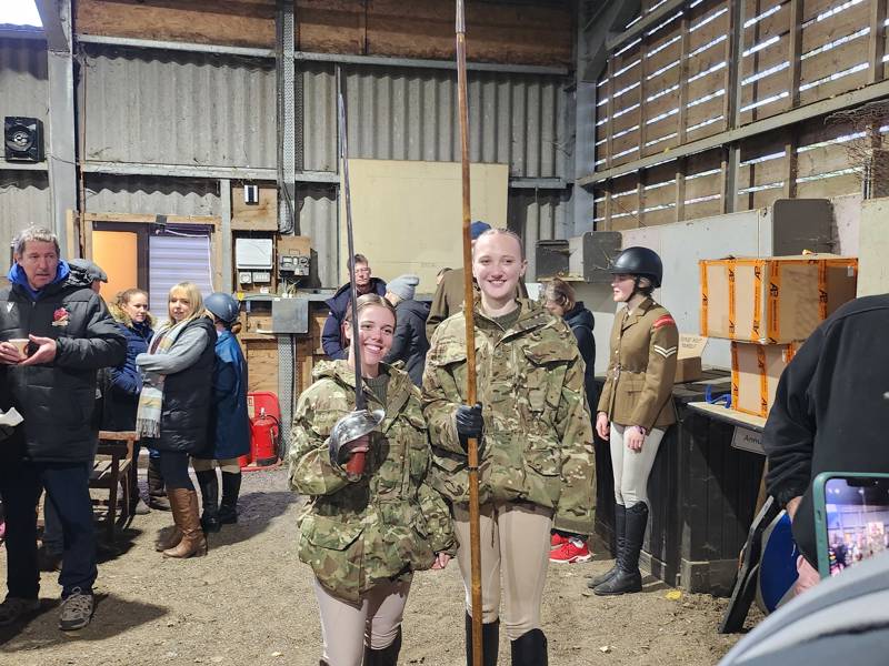 Tilly and Elizabeth seen at the Cadet Military Cavalry Championships in Windsor.