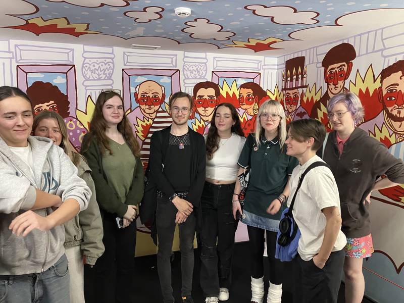 COPC students at an art gallery