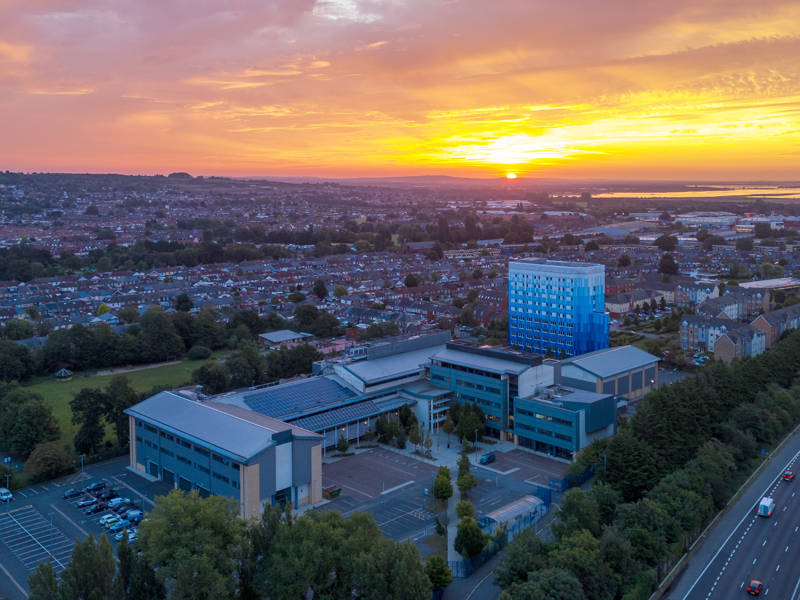 City of Portsmouth College Highbury Campus at sunrise