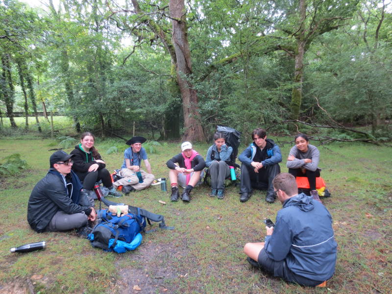 Group of Duke of Edinburgh silver award students in the New Forest