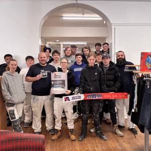 Painting and Decorating students at DEBRA Southsea after completing their community project