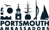 Portsmouth Ambassadors logo showing local landmarks and attractions.